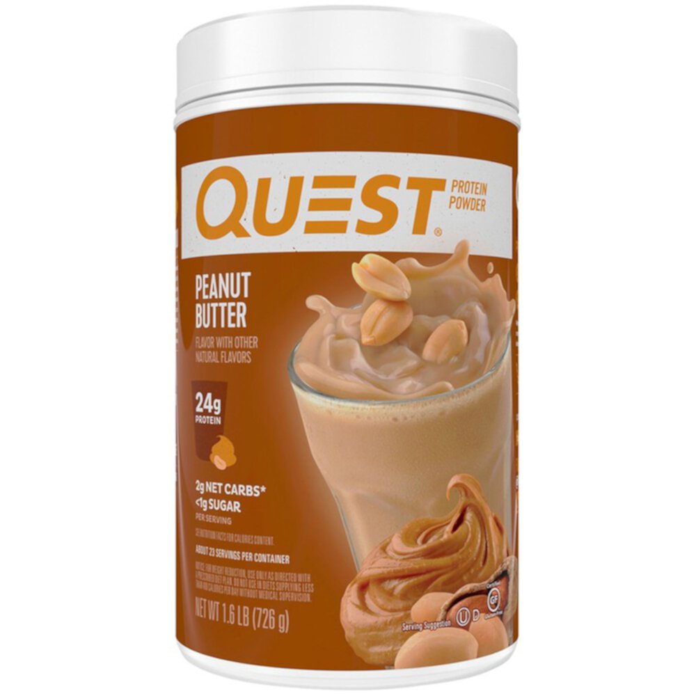 Protein Powder (Порошок) Peanut Butter -- 1.6 lbs Quest Nutrition