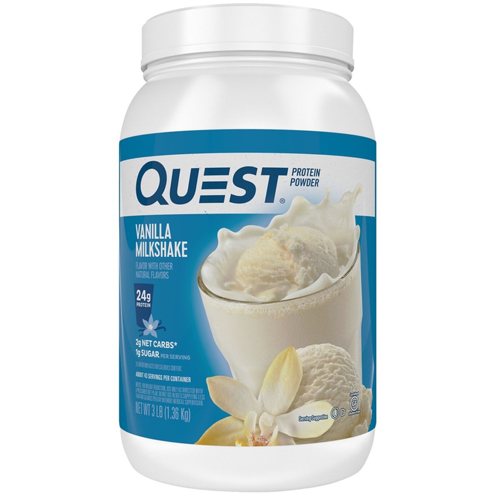 Protein Powder (Порошок) Vanilla Milkshake -- 3 lbs Quest Nutrition