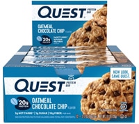 Quest Nutrition QuestBar Протеиновый батончик с овсяными хлопьями и шоколадной крошкой, 12 батончиков Quest Nutrition