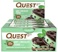 QuestBar Протеиновый батончик с кусочками мяты и шоколада – 12 батончиков Quest Nutrition