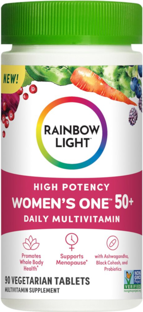 Rainbow Light Women's One 50 Plus Multivitamin — 90 вегетарианских таблеток Rainbow Light