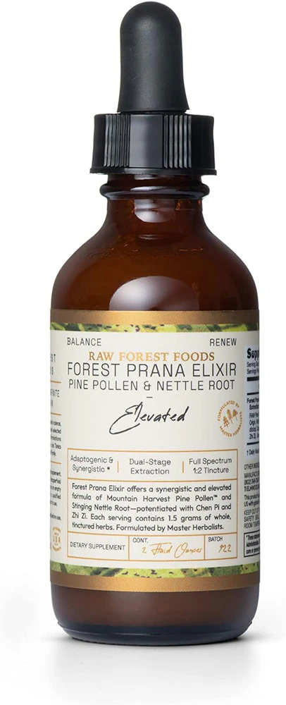 Forest Prana Elixir Pine Pollen & Nettle Root-Elevated -- 2 fl oz (Жидкие унции) Raw Forest Foods