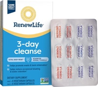 Adult Cleanse 3-Day Total Body Reset 2-Part Program -- 12 Vegetarian Capsules (Вегетарианские капсулы) Renew Life