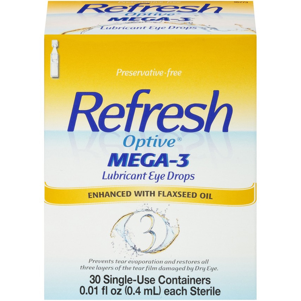 Optive Mega-3® Lubricant Eye Drops (Капли) -- 30 Single-Use Containers Refresh