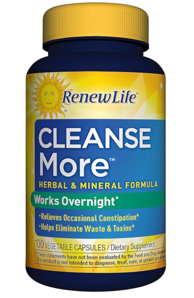 Adult Cleanse - Cleanse More™ Overnight Constipation Relief -- 100 Vegetable Capsules (Растительные капсулы) Renew Life