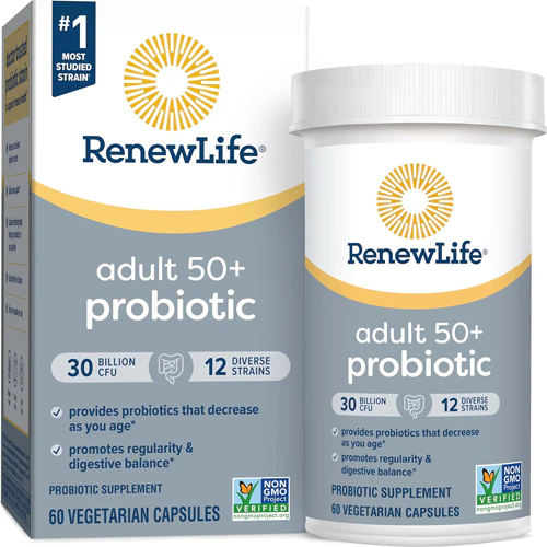 Ultimate Flora™ 50 plus Пробиотик - 30 миллиардов КОЕ - 60 вегетарианских капсул - Renew Life Renew Life