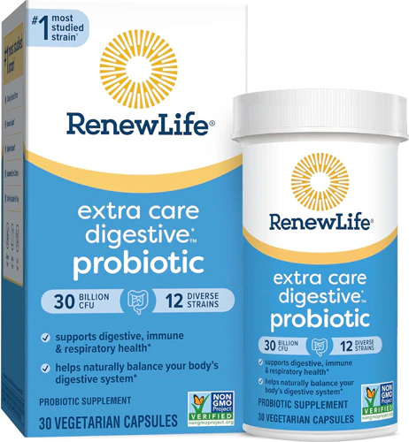 Extra Care Digestive Probiotic -- 30 billion cells - 30 Vegetarian Capsules (Вегетарианские капсулы) Renew Life