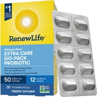 Ultimate Flora™ Extra Care Go-Pack Probiotic - 50 миллиардов - 30 вегетарианских капсул - Renew Life Renew Life