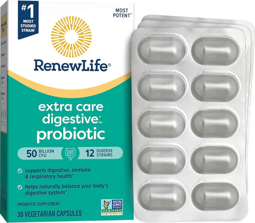 Ultimate Flora Extra Care Go-Pack Probiotic - 50 миллиардов КОЕ - 30 вегетарианских капсул - Renew Life Renew Life