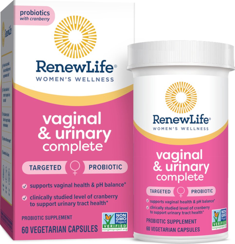 Renew Life Women's Wellness Vaginal &amp; Urinary Complete -- 60 вегетарианских капсул Renew Life