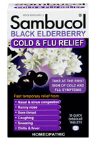 Black Elderberry Cold and Flu Relief -- 30 Tablets (Таблетки) Sambucol