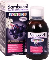 Black Elderberry Liquid (Жидкость) For Kids -- 7.8 fl oz (Жидкие унции) Sambucol