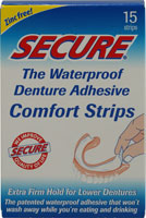 Комфортные клейкие полоски для зубных протезов — 15 полосок SECURE