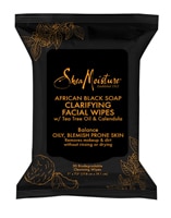 SheaMoisture African Black Soap Очищающие салфетки для лица для жирной и жирной кожи Кожа, склонная к высыпаниям -- 30 салфеток SheaMoisture