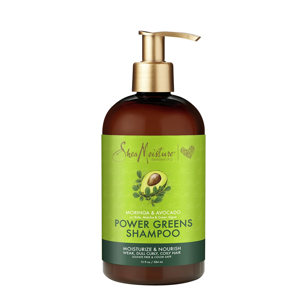 SheaMoisture Power Greens без сульфатов Moringa &amp; Шампунь с авокадо для вьющихся волос -- 13 жидких унций SheaMoisture