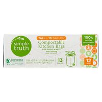 Компостируемые кухонные пакеты Simple Truth объемом 13 галлонов -- 12 пакетов Simple Truth