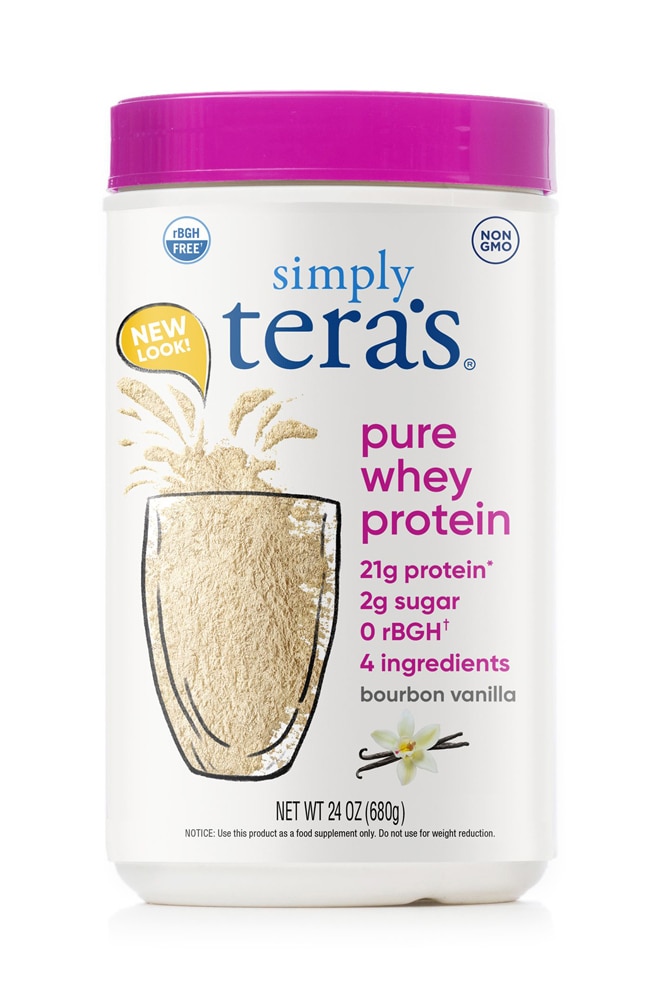rBGH Free Grass Fed Simply Pure Whey Protein с бурбонской ванилью, 24 унции Simply Tera's