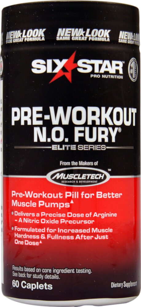 Pro Nutrition™ Pre-Workout N.O. Fury® Elite Series -- 60 Caplets Six Star