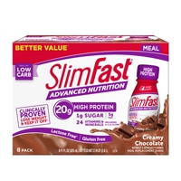 SlimFast Advanced Nutrition High Protein RTD Shake Creamy Chocolate -- 8 Pack SlimFast