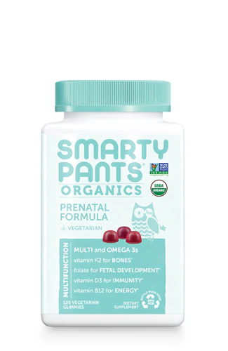 Органические жевательные конфеты с мульти- и омега-кислотами для беременных, 120 органических жевательных конфет SmartyPants