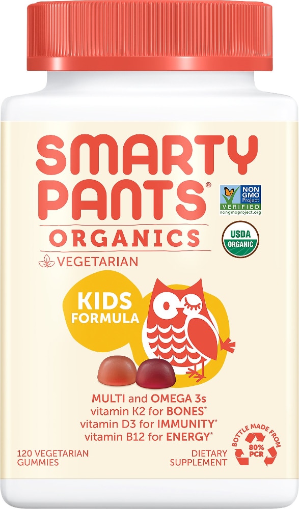 Детская формула SmartyPants Organics — 120 вегетарианских жевательных резинок SmartyPants