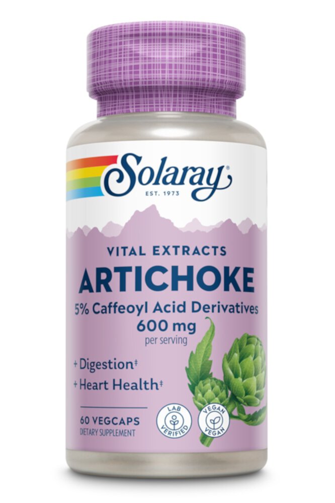 Экстракт Листа Артишока - 300 мг - 60 вегетарианских капсул - Solaray Solaray