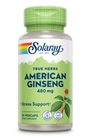 Американский женьшень — 480 мг — 50 растительных капсул Solaray