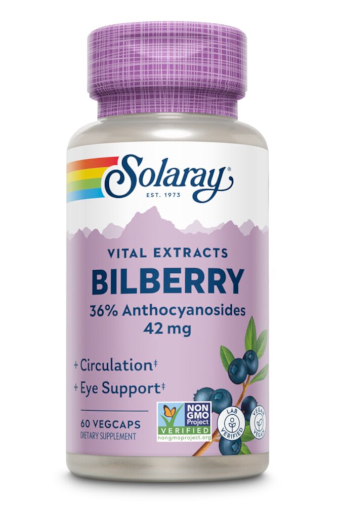 Bilberry Berry Extract -- 42 mg - 60 VegCaps Solaray