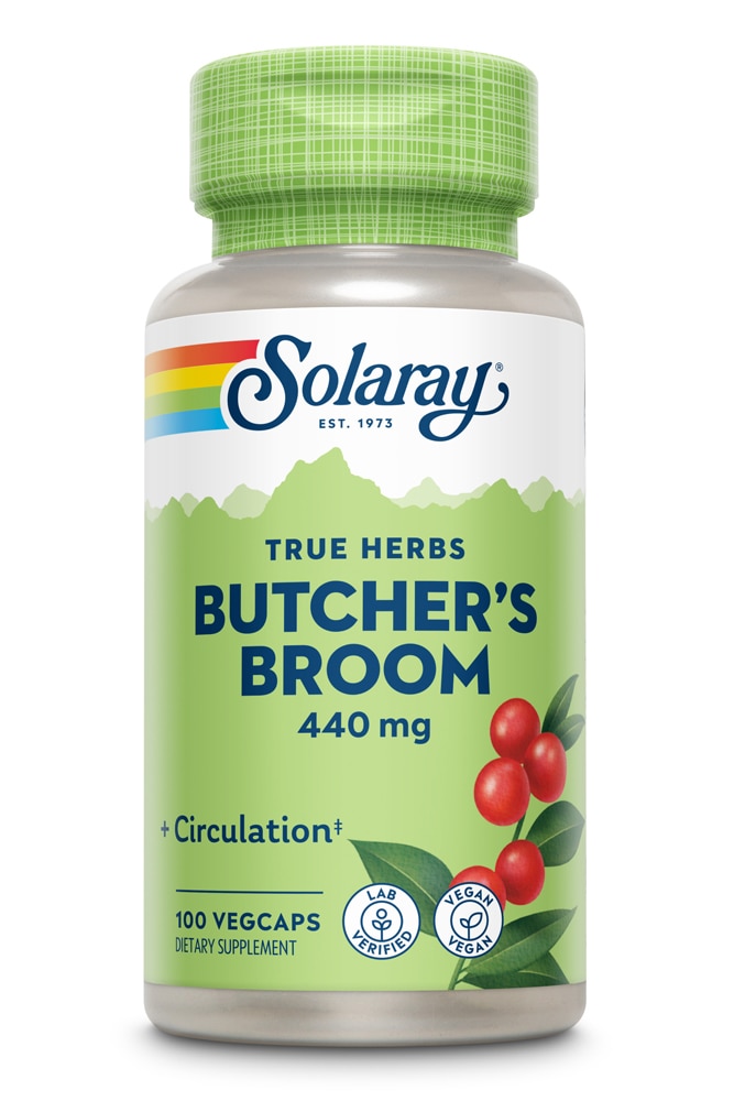 Butcher's Broom -- 440 mg - 100 VegCaps Solaray