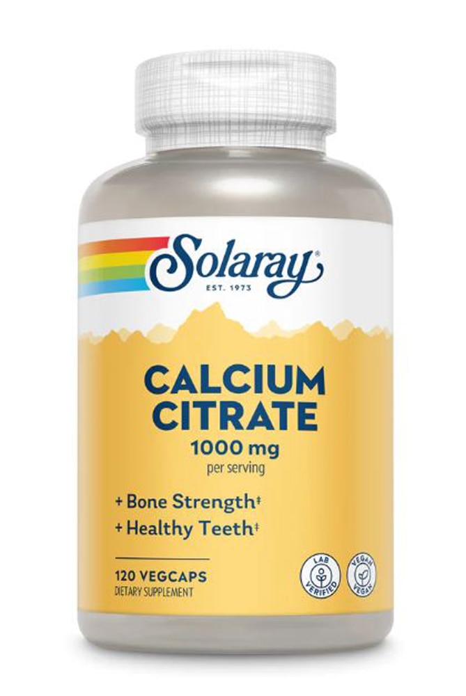 Цитрат кальция Solaray - 1000 мг - 240 растительных капсул Solaray