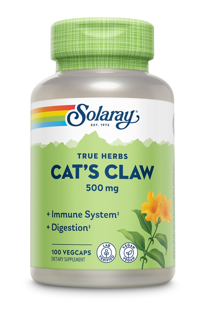 Cat's Claw Bark -- 500 mg - 100 Vegetarian Capsules (Вегетарианские капсулы) Solaray