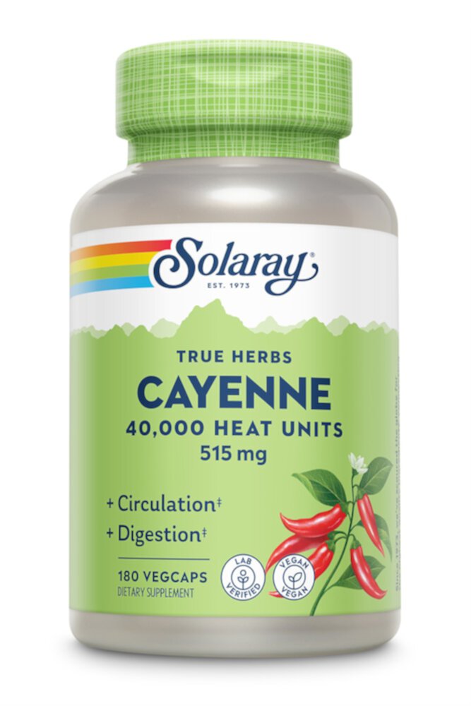 Cayenne -- 515 mg - 180 VegCaps Solaray