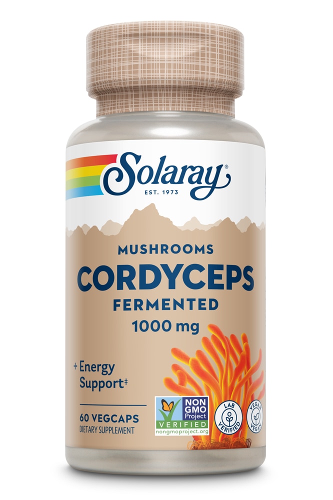 Ферментированный Кордицепс - 1000 мг - 60 растительных капсул - Solaray Solaray