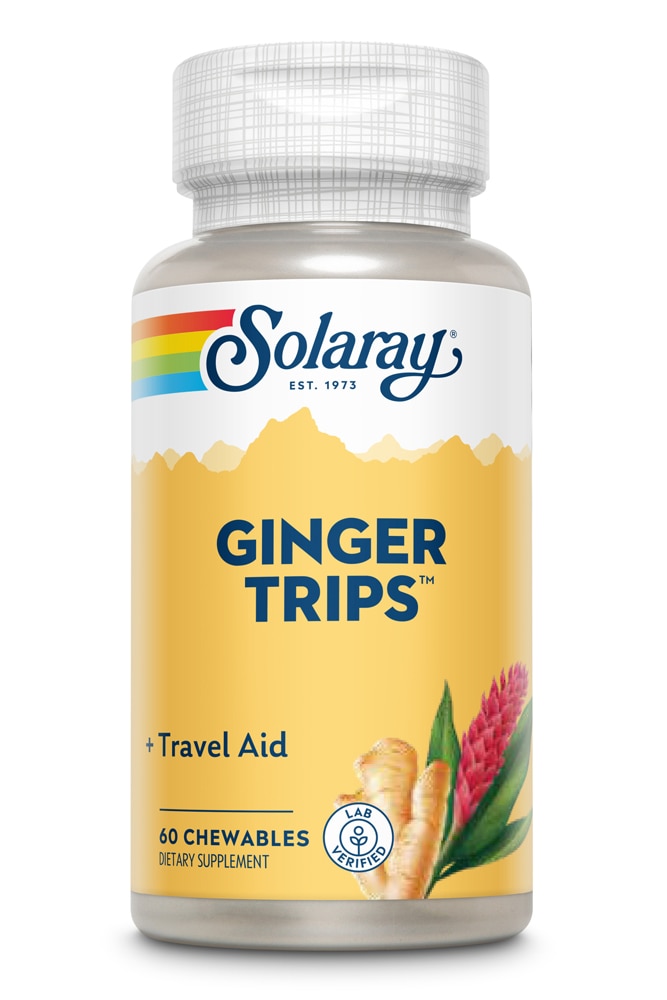 Жевательные таблетки Solaray Ginger Trips™ -- 60 жевательных таблеток Solaray