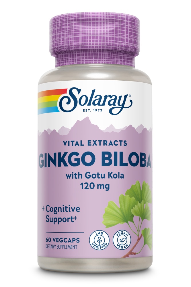 Ginkgo Biloba -- 120 mg - 60 VegCaps Solaray