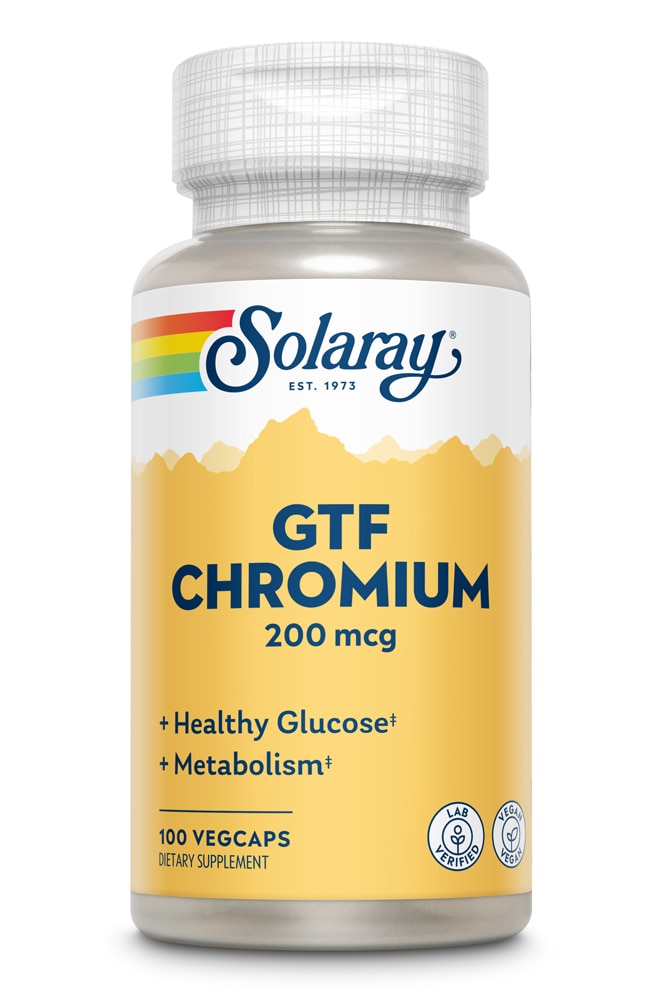 Solaray GTF Chromium – 200 мкг – 100 растительных капсул Solaray