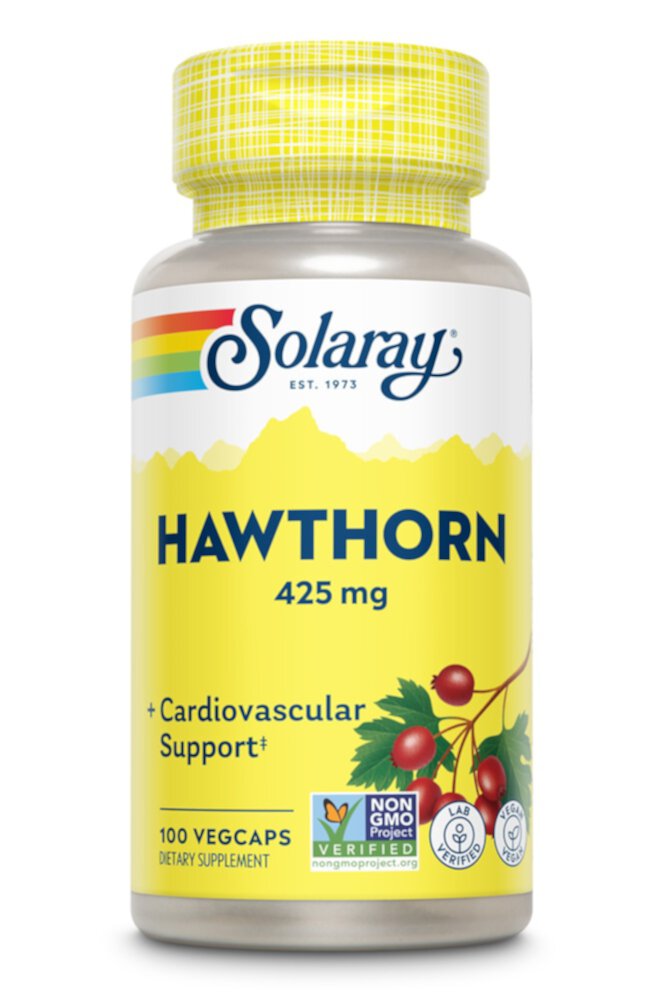 Боярышник Solaray - 425 мг - 100 растительных капсул Solaray