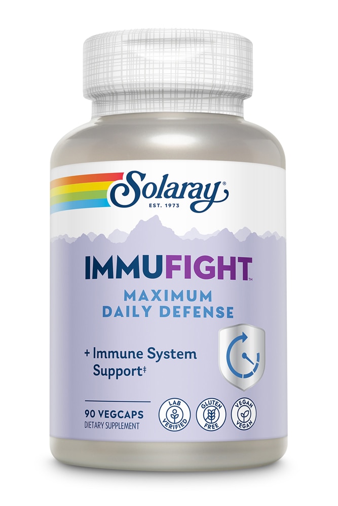 Максимальная ежедневная защита Solaray ImmuFight™ — 90 растительных капсул Solaray