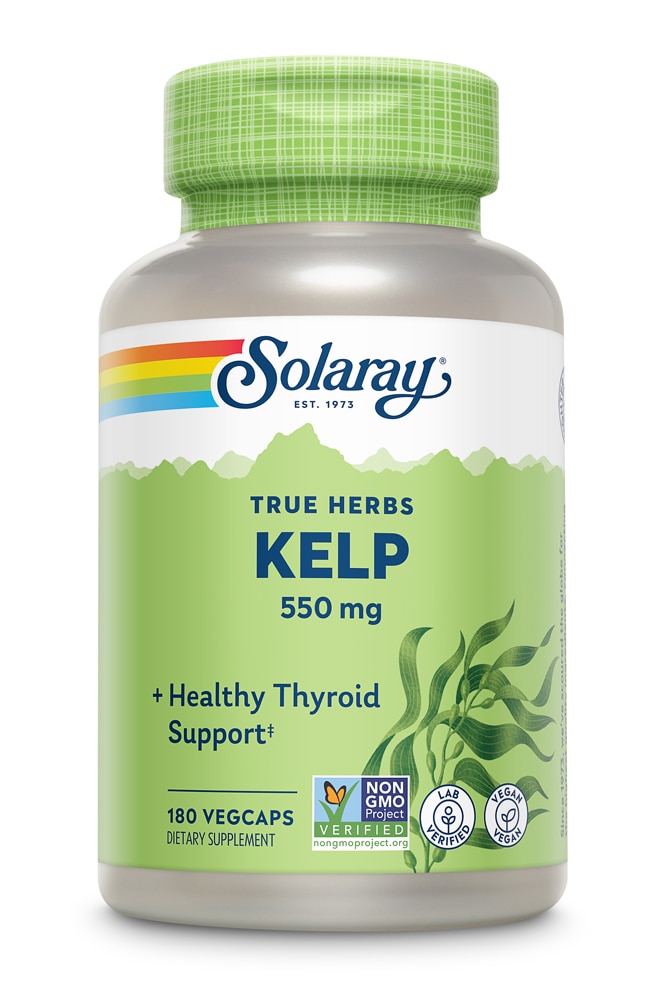 Kelp with Folic Acid -- 180 Vegetarian Capsules (Вегетарианские капсулы) Solaray