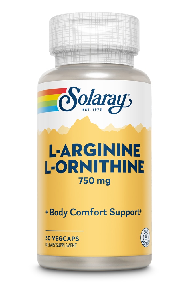 L-Arginine and L-Ornthine -- 750 mg - 50 VegCaps Solaray