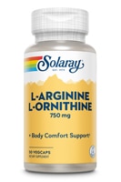 Solaray L-аргинин и L-орнтин — 750 мг — 50 растительных капсул Solaray