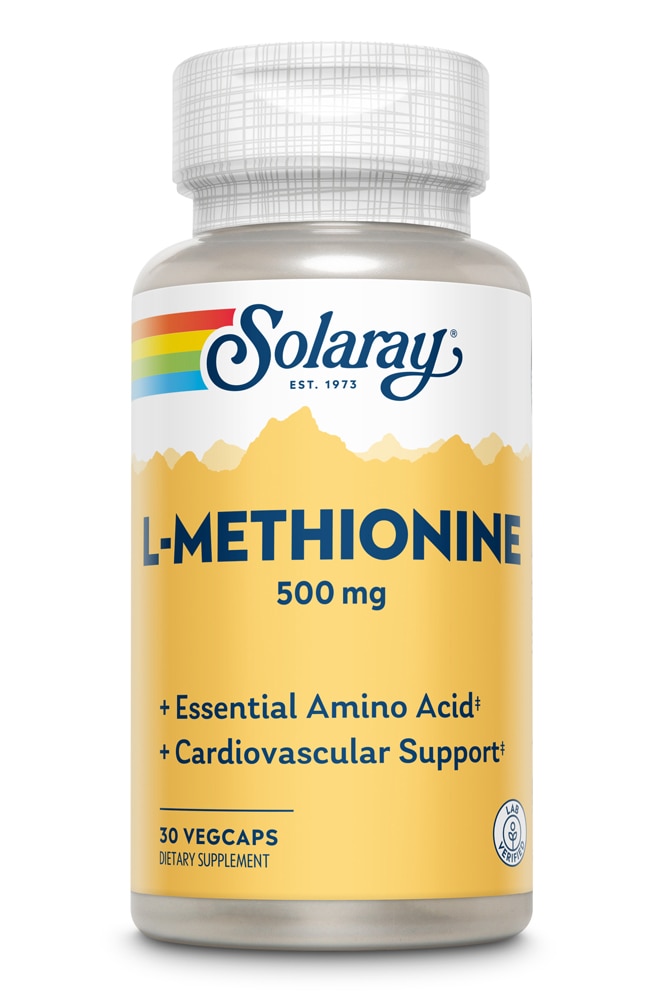 L-метионин Solaray -- 500 мг -- 30 вегетарианских капсул Solaray