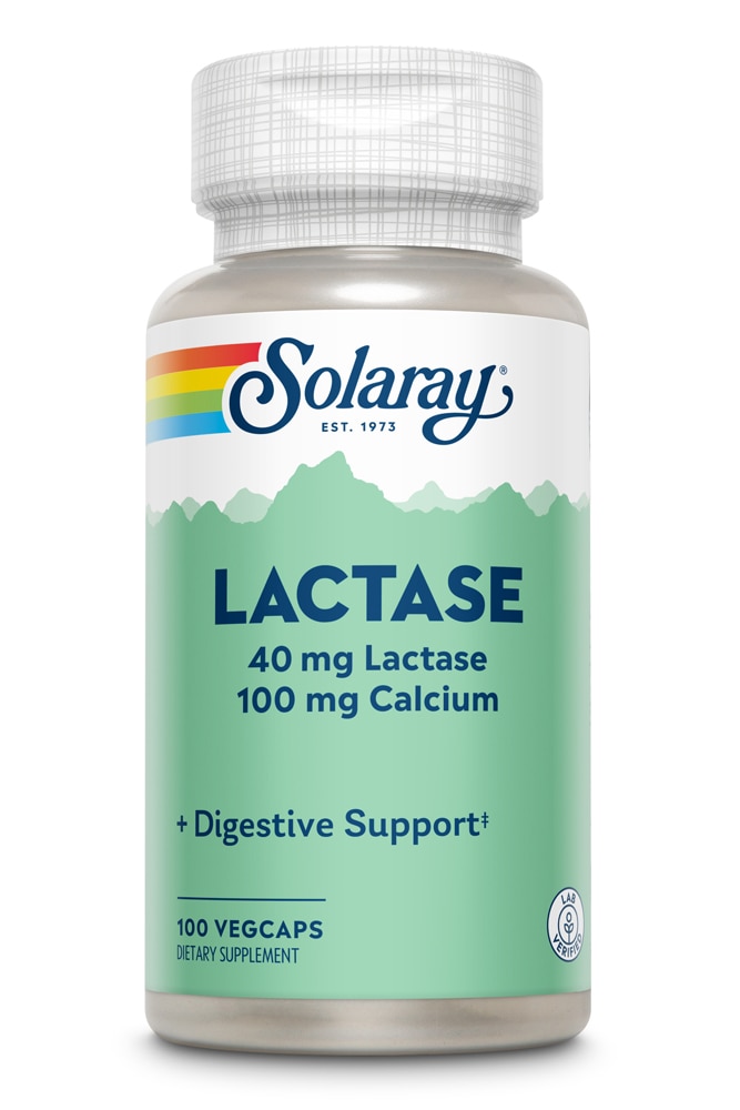 Лактаза Solaray — 40 мг — 100 растительных капсул Solaray
