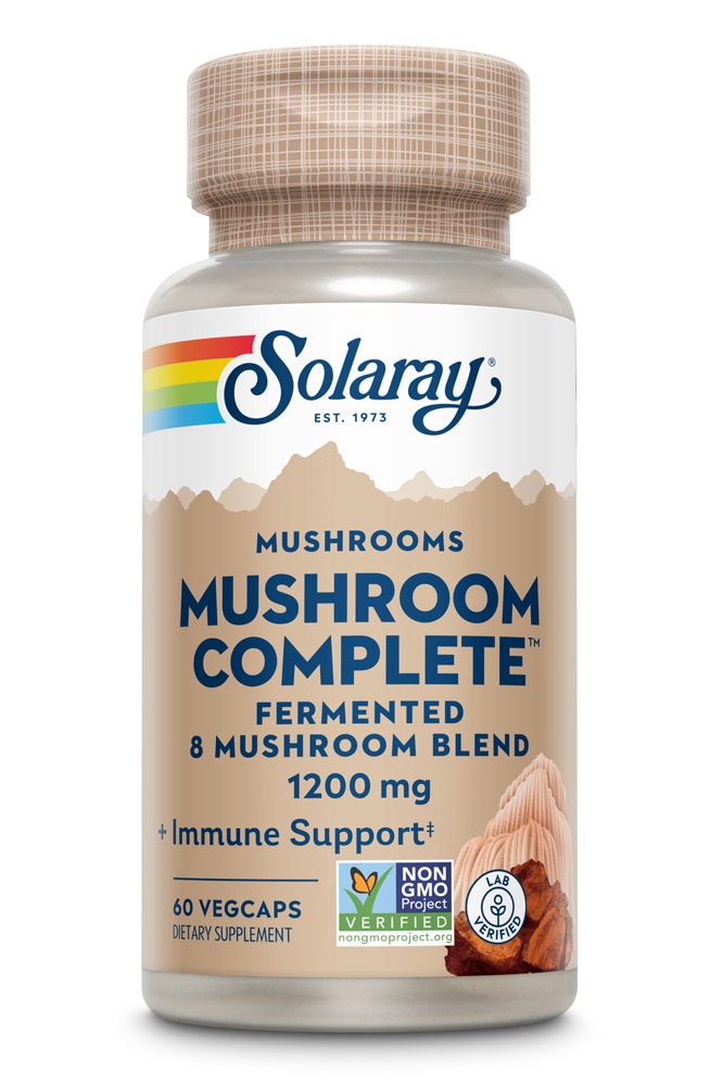 Mushroom Complete Fermented 8 Mushroom Blend -- 1200 mg - 60 VegCaps Solaray