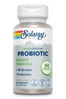 Solaray Mycrobiome™ Probiotic Weight Formula -- 50 миллиардов – 30 энтеросолюбильных растительных капсул Solaray