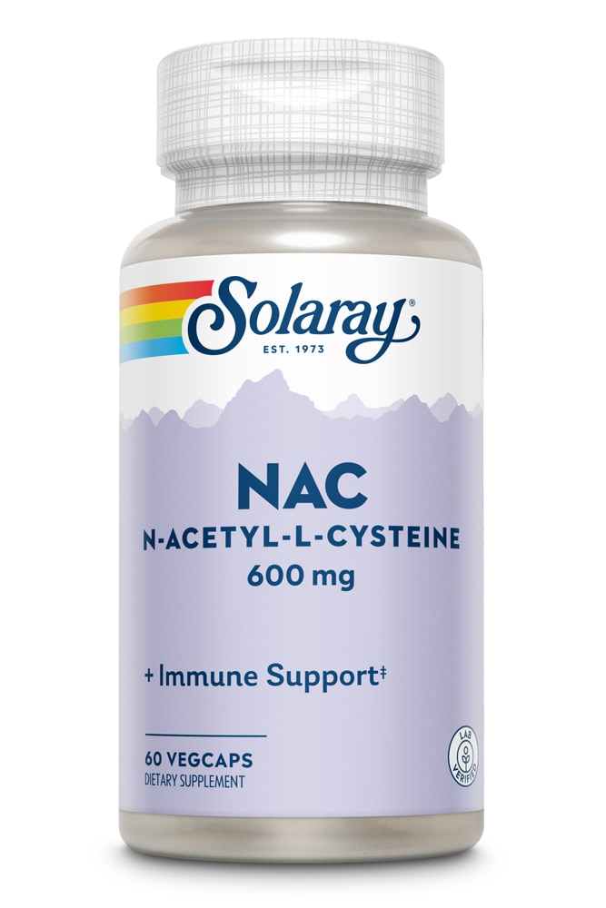 Solaray NAC -- 600 мг -- 60 вегетарианских капсул Solaray