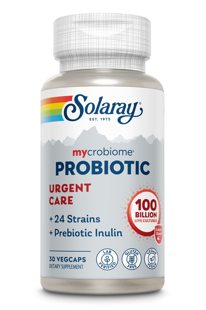 Пробиотик Solaray Mycrobiome™ для неотложной помощи -- 100 млрд КОЕ -- 30 капсул с кишечнорастворимой оболочкой Solaray
