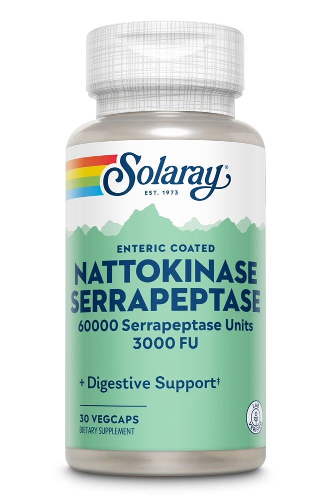 Nattokinase Serrapeptase -- 30 VegCaps Solaray