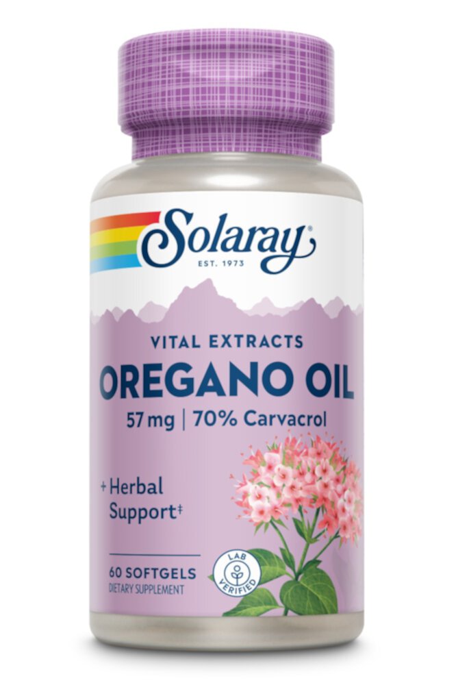 Oregano Oil Aerial Extract -- 57 mg - 60 Softgels (Мягкие капсулы) Solaray