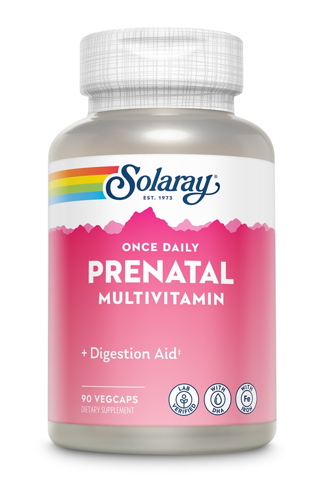 Мультивитамины для беременных Solaray, принимаемые один раз в день, 90 растительных капсул Solaray